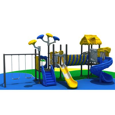 China Set Outdoor Equipment Plastic Swing Tube Slides Colorful Bridge Playground HF-009122 for sale