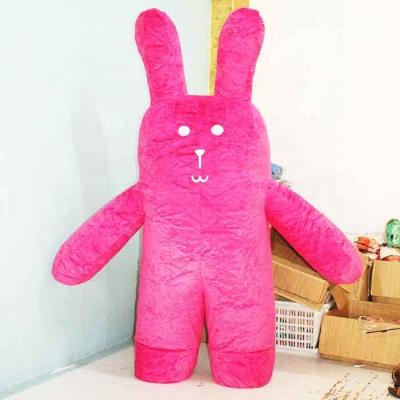 China Party Fun CE Rose Rabbit Inflatable Red Rabbit Mascot Costume For Adults for sale