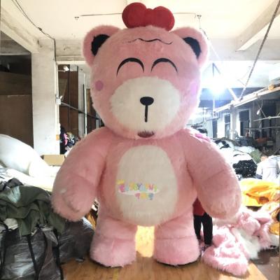 China CE High Quality Inflatable Cute Pink Valentine's Day Mascot Costume Teddy Bear Costume For Party for sale