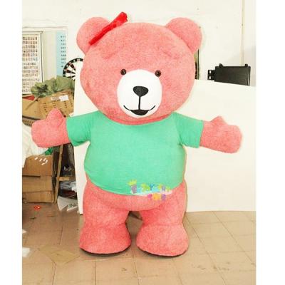 China Party CE high quality plush teddy bear inflatable pink mascot costumes with T-shirt for sale for sale