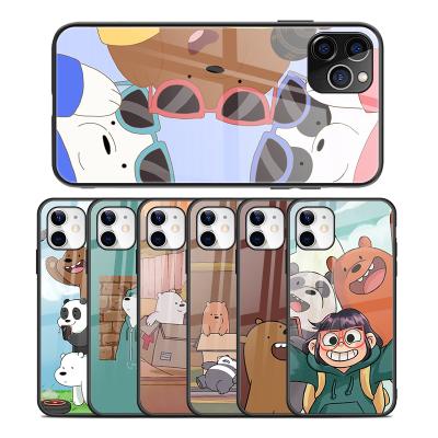 China scratchproof; Mixed models; Mixed Hot Glossy Black Outer View Printing Design Black Bear TPU Plastic Back Phone Case For iPhone 12 Cover For Samsung Note 20 for sale