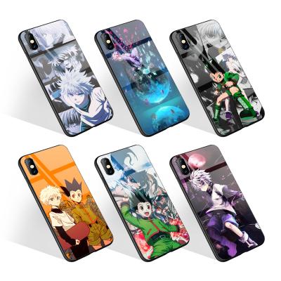 China Hard Glass Back Cover Print For Any Picture Hunter X Hunters Anime Back Printing TPU Plastic Glass Phone Case For iPhone 12 11 Case For Samsung S20 Note 20 for sale