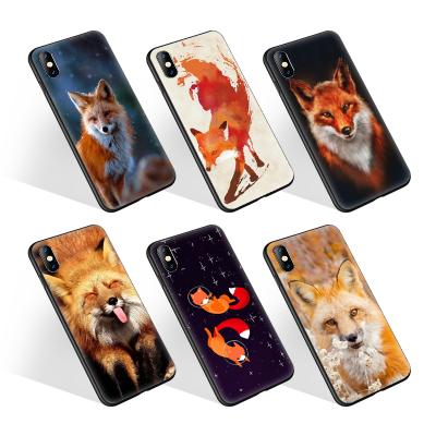 China Anti-fall Mobile Case For iPhone 12 Smart Fox Matte Black TPU Design Phone Case For iPhone 11 pro Max Shockproof Cover for sale