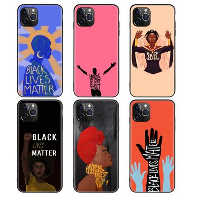 China Anti-drop Printing Black UV Free Lives Matter Matte Ultra Slim TPU Silicone Phone Case For A50 S20 Cover For iPhone XS 8 11 12Pro Max for sale