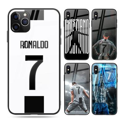 China CR7 Soccer Player Hard Design Fashion UV Printing Glossy Back Cover Phone Case For iPhone 12 11 XS Mixed Model Hard Casing Fundas for sale