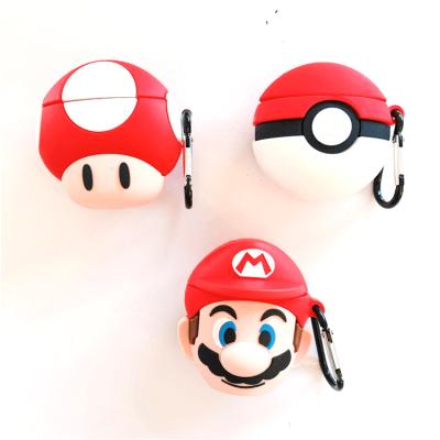 China Protable Creative Classic Cartoon Finger Ring Strap PVC Gel Portable Earphone Case For AirPods 1 Box 2 for sale