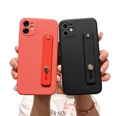 China Wholesale Shockproof Soft TPU Phone Case For iPhone 7 8 XS XR 11 X Colorful Wristband Stand Case Fashion Phone Cover for sale