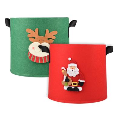 China Custom Christmas Logo Garden Fabric Bags Vegetable Potato Felt 5 Gallon Grow Bag For Vegetable Growing Plants for sale