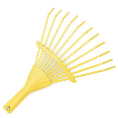 China Lightweight Garden Rake Wholesale 11T Carbon Steel Rake Leaf Lawn Rake Leaves Head for sale