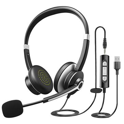 China Hot Selling Computer USB Headset With Microphone Earphone With Noise Canceling For Computer Laptop for sale