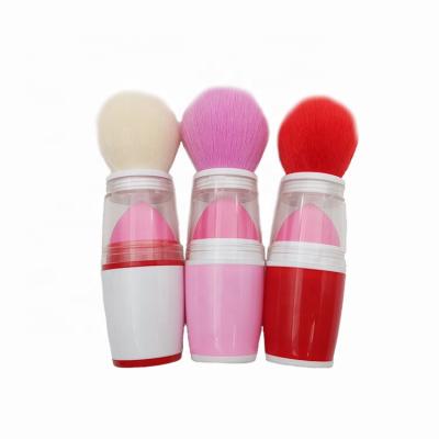 China Professional Custom Logo Short Handle Smudge Brush 2 in 1 Travel Size Make Up Sweep Eye Makeup Brush Set for sale