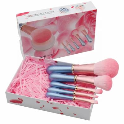 China Angular Blush Makeup Brush 5 PCS High Quality Custom Logo Cruelty Free Diamond Makeup Brush Set for sale