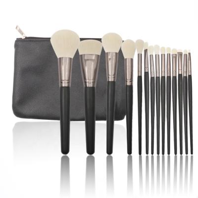 China Angular Blush New Hot Sale Make Up Brush 14 Pcs Prepare Brushes Cover Kabuki Makeup Brush Set for sale