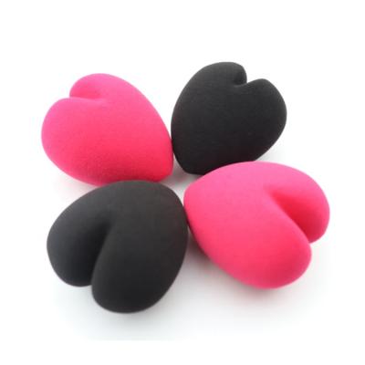 China Fashion Professional Black Make Up Blast Heart Shape Microfiber Makeup Sponge for sale