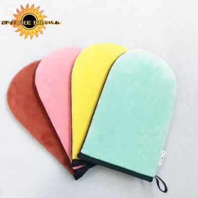 China Skin Care Manufacturing Fashion Products Comfortable Velvet Tanning Glove for sale