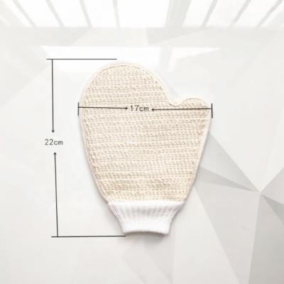 China EXFOLIATE High Efficiency Cotton Linen Glove Face Bathing Special Sisal Glove Exfoliating Bath Gloves for sale