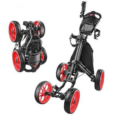 China 2022 High Quality Custom Durable Golf Cart Push Cart Travel Bag With Four Wheels for sale