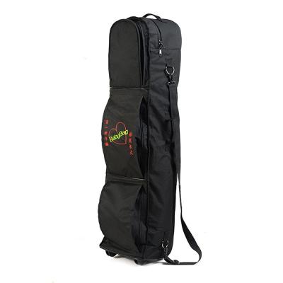 China Durable Golf Travel Bag With Wheels Golf Travel Cover Bag Durable Nylon Waterproof Black Golf Bag for sale