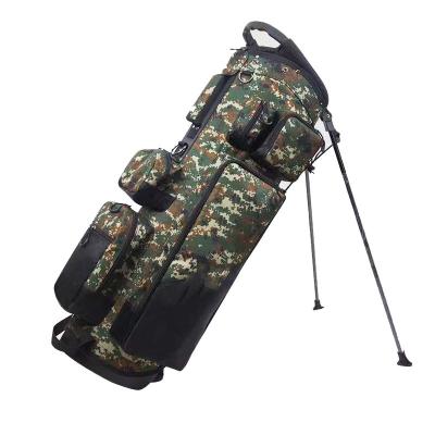 China Durable 5 Holes Camouflage Green Custom Logo Lightweight Nylon Golf Rack Carry Bag for sale