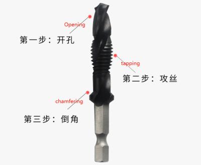 China The operation is easier and efficient. Hex Shank Drill Tapping and Chamfering Integrated Compound Tap zu verkaufen