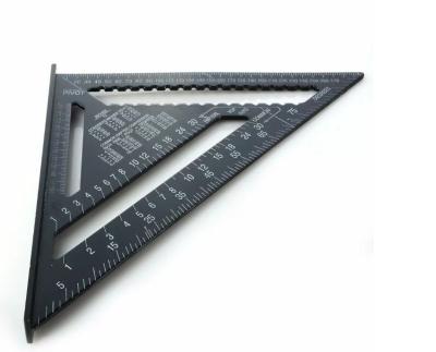 China For setting measurement: 12 inch high precision ruler square wooden alloy decoration thickened 45 degree triangle ruler for sale