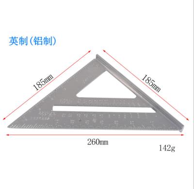 China For setting measurement: multi functional thickened square black aluminum decoration angle set triangle metric and english right angle ruler for sale