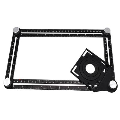 China Aluminum Alloy Open Hole Tool Universal Multi Measuring Ruler /measuring Ruler/6 Steps Angle Ruler for sale