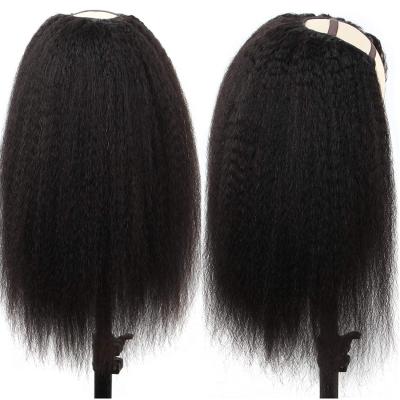 China 100%virgin hair factory direct supply customized professional curly straight U part wig for sale