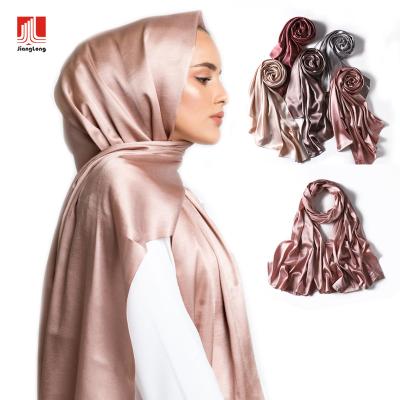 China Wholesale Soft/Comfortable Women's Shawl Scarf Satin Chiffon Satin Chiffon Hijab Light Solid Shiny Hijab Amazon Success for sale