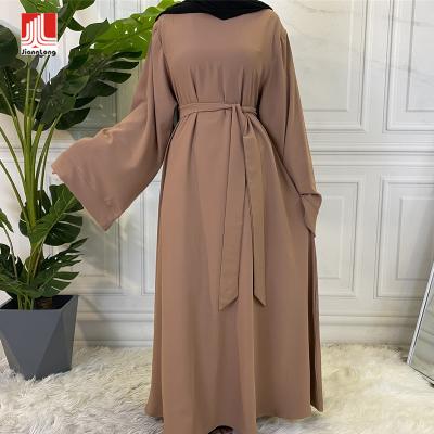 China Middle East Feel Abaya Dubai Turkey Solid Color Traditional Long Simple Dress Modern Comfortable Modest Kaftan Islamic Muslim Clothing For Women for sale