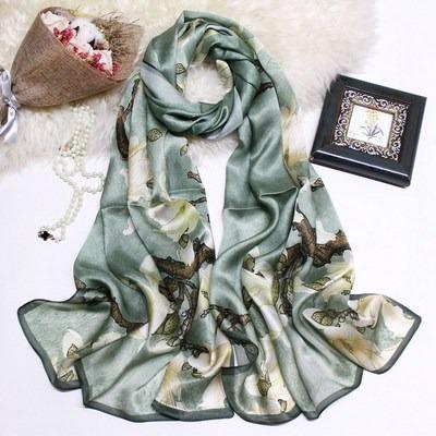 China Soft/Comfortable/Smooth Hot Selling Luxury Floral Printed Silk Long Scarf Women 100% Wrap Fashion Digital Silk Custom Printing for sale