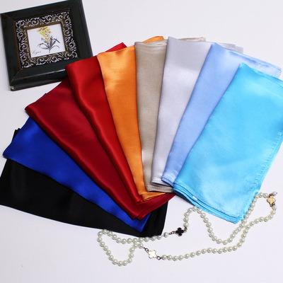 China Women Stylish Solid High Quality Soft/Comfortable/Soft Luxury Pure Silk Main Square Color New Arrival Silk Scarf for sale