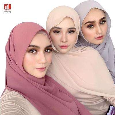 China Women Soft/Comfortable Lightweight Solid Smooth Beach Cover Up Chiffon Shawl Wrap Scarf Hijab Wholesale Chiffon for sale