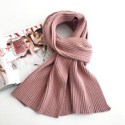 China Wholesale Custom New Soft Feeling Soft Design Knitted Solid Winter Fashion Ribbed Knitting Warm Soft Knit Scarf for sale