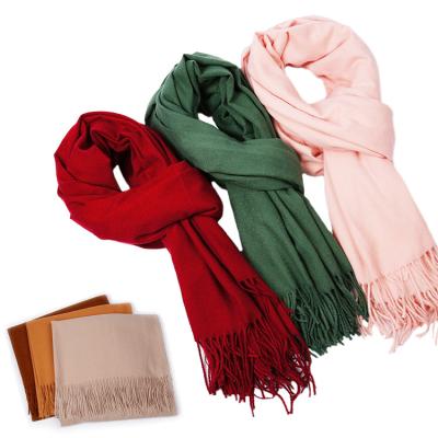 China OEM soft soild color acupunctured shawl winter cashmere warm cozy warm scarf/comfortable for sale