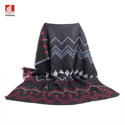 China Soft/comfy shiny tribal aztec jacquard brushed vintage warm women wrap shawl pashmina pashmina scarf for sale