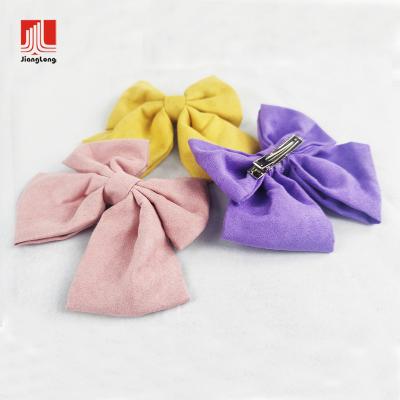 China Children's boutique summer hair bow clip women's handmade velvet hairpin girls friendly material wholesale hair accessories for sale