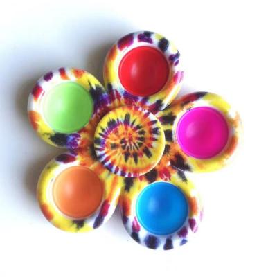 China Eco-friendly Decompression Stress Reliever Bouncing Bubble Push Toys Sensory Toys Silicone Busy Person Spinner Hand Toys for sale