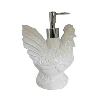 China Viable Hot Selling Professional Made Shampoo Bottle Decorative Novelty Ceramic Flamingo Shape Lotion Dispenser for sale