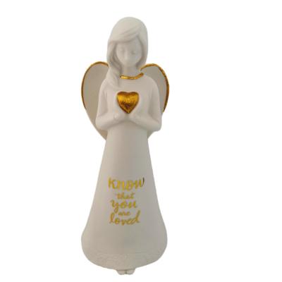 China Europe manufacturers selling the best table ornament Angel Holding Love Mini Statue thin simple design decoration gift vintage for sale