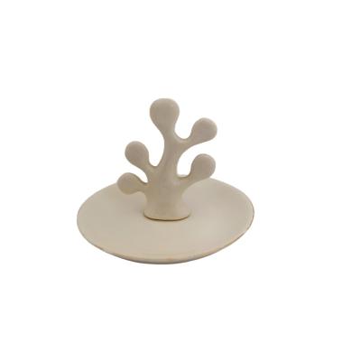 China Ceramic Jewelry Tray Ring Holder Fashion Style Good Quality Jewelry Trinket Display Stand Durable White Durable for sale