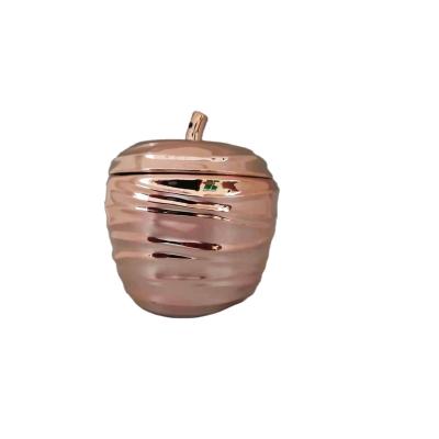 China Durable Top Quality Cost Effective Modern Style Jewelry Storage Container Plated Apple Shape Ring Necklace Jar for sale