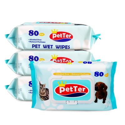 China New Sustainable Animal Pet Wet Wipes Customized Pet Wipes Different Pet Eye Wipes for sale