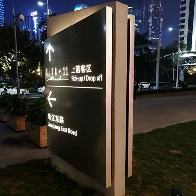 China Custom Stainless hotel Residential Parking Area Guide Signage Roadside Pylon Sign 89 for sale