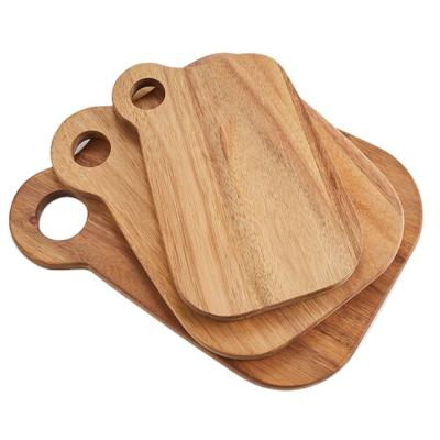 China Good Quality Sustainable Acacia Wood Cutting Board Irregular Shaped Fruit Chopping Board Chubby Cutting Board for sale