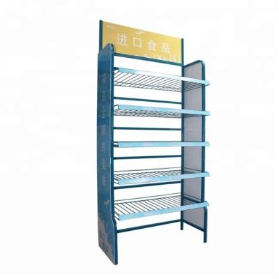 China Free-Stand Metal Wire Display Stand Snack Display Racks Potato Chip Display Shelf for sale