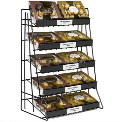 China Detachable Custom Counter Top Table 5-Tier Chocolate Display Metal Rack for sale