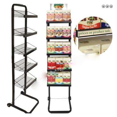 China Tiered Floor Metal Wire Candy Display Rack for sale