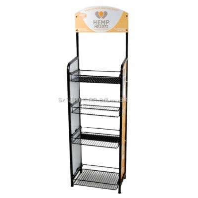 China Customized Floor Standing 4 Tier Beverage Display Rack for sale