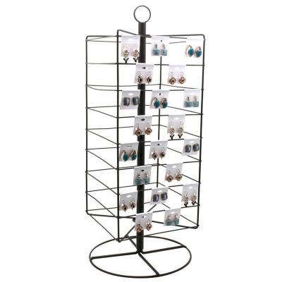 China Earring Display Rack Metal Earring Card Holder Rotating Jewelry Display for sale